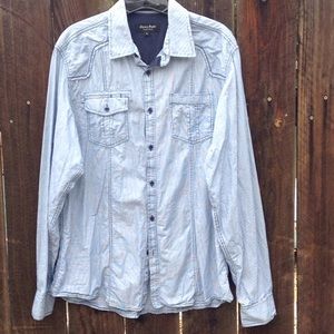 MEN's Eighty Eight Piped Long Sleeve Shirt , Blue/White